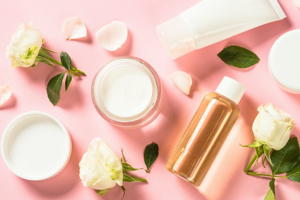 Natural cosmetics with rose oil